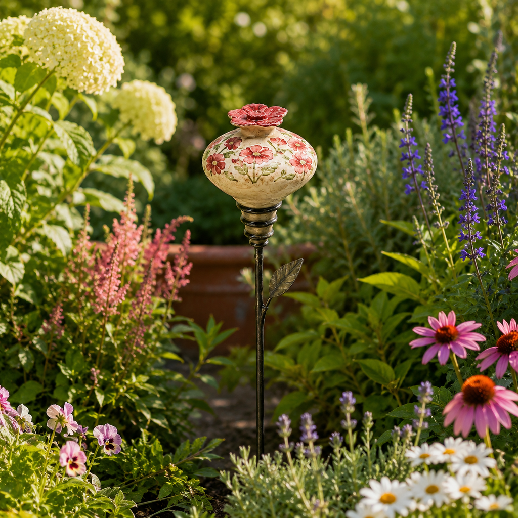 Vintage Decorative Garden Stake | Ornament For Flower Beds & Patio Borders