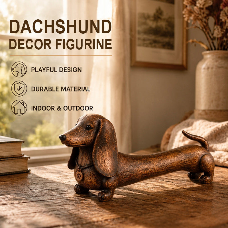 Rustic Dachshund Statue – Charming Accent for Farmhouse & Cottage Homes