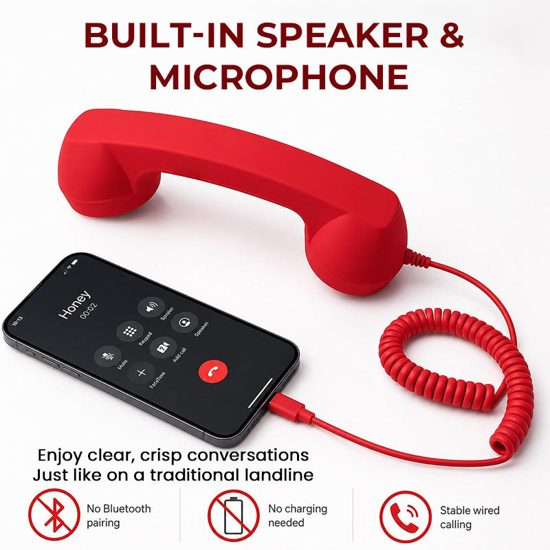 Retro Telephone Handset for Type-C Phones | Vintage Phone Receiver