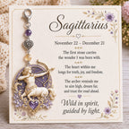 12 Zodiac Birthstone Charm Keepsake Card | Astrology Birthday Gift for Her