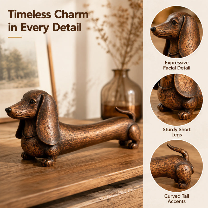 Rustic Dachshund Statue – Charming Accent for Farmhouse & Cottage Homes