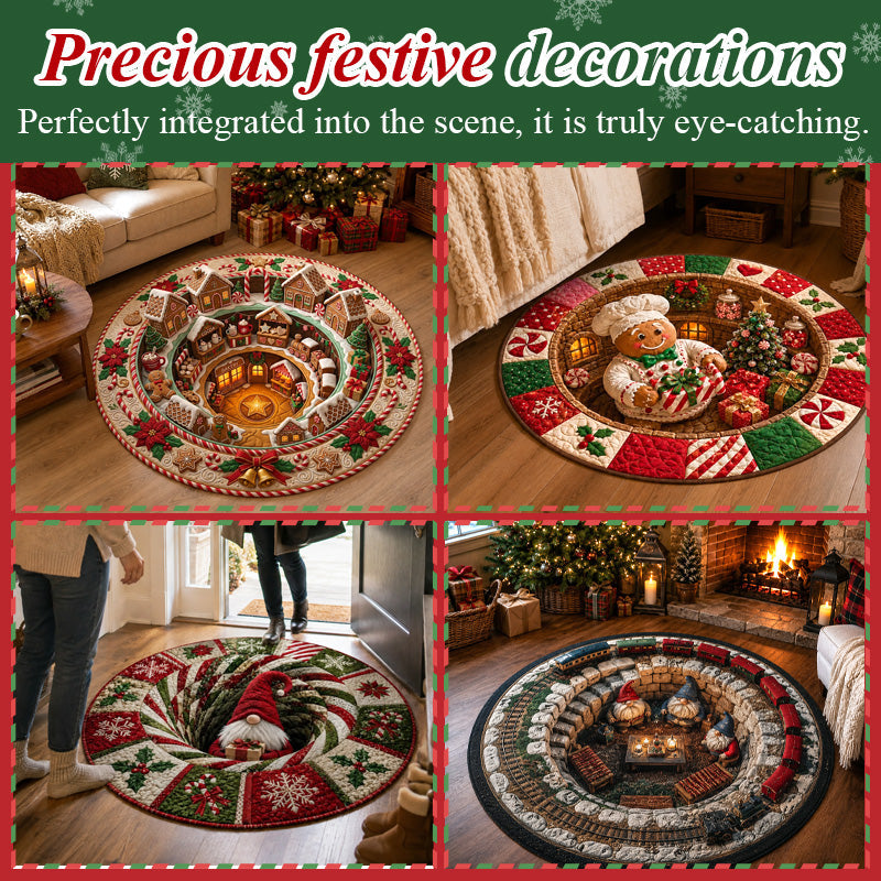 🎄 Festive 3D Christmas Rug | Holiday Decor Rug for Living Room & Home