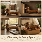 Rustic Dachshund Statue – Charming Accent for Farmhouse & Cottage Homes