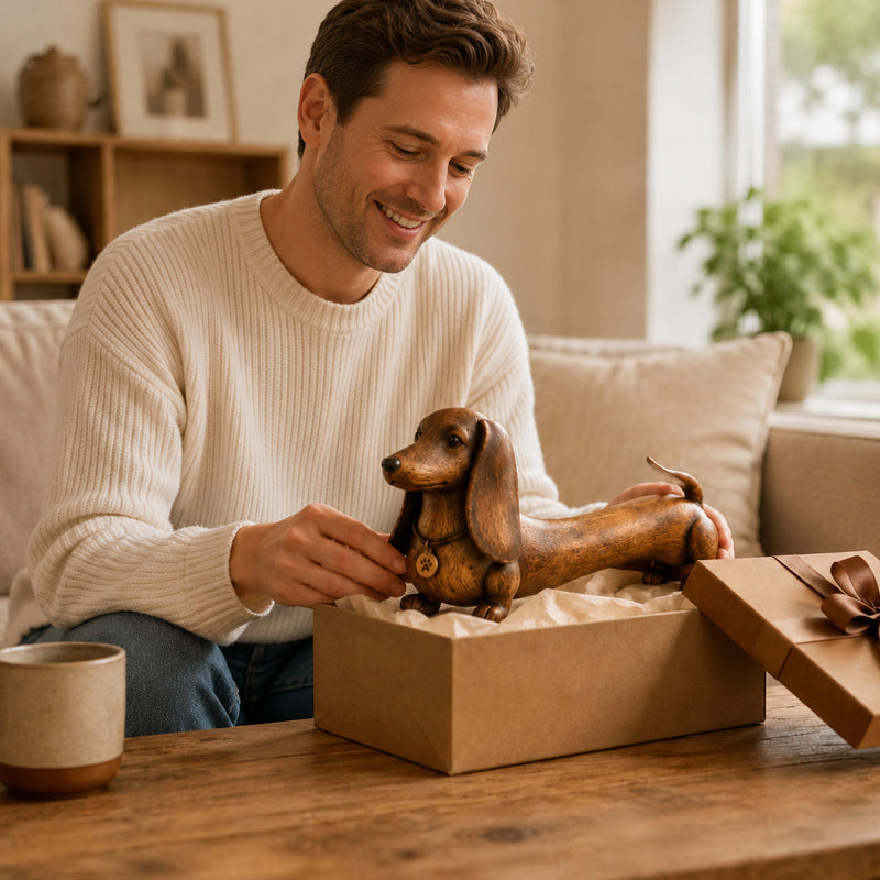 Rustic Dachshund Statue – Charming Accent for Farmhouse & Cottage Homes