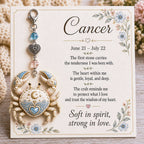12 Zodiac Birthstone Charm Keepsake Card | Astrology Birthday Gift for Her