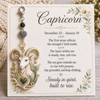 12 Zodiac Birthstone Charm Keepsake Card | Astrology Birthday Gift for Her