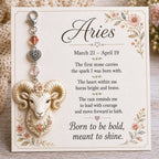 12 Zodiac Birthstone Charm Keepsake Card | Astrology Birthday Gift for Her
