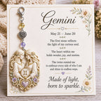 12 Zodiac Birthstone Charm Keepsake Card | Astrology Birthday Gift for Her